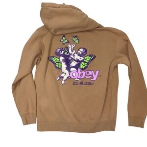 Obey Monarch Cherub Sandstone Hoodie size Small